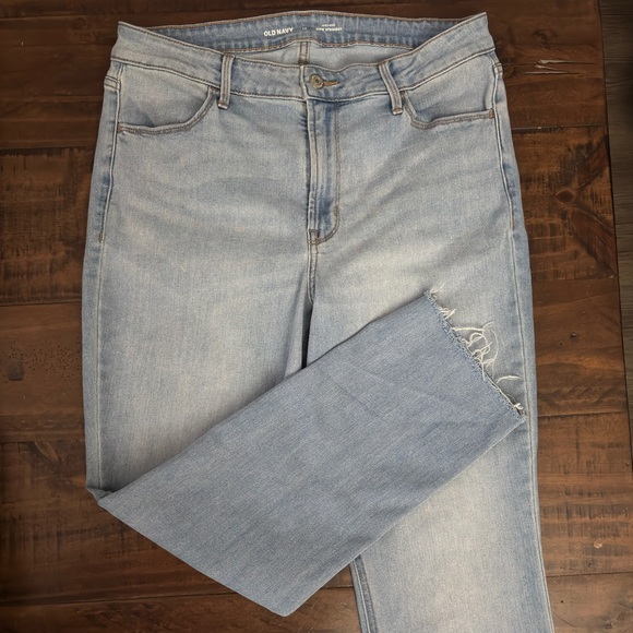 Old Navy Wow High Rise Straight Light Blue Denim Jeans Size 12 - Picture 3 of 8